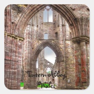 インテリアビューAncient Tintern Abbey Wales, UK スクエアシール