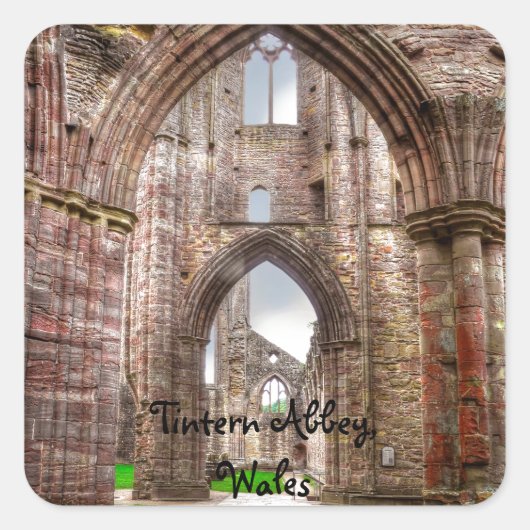 インテリアビューAncient Tintern Abbey Wales, UK スクエアシール (正面)