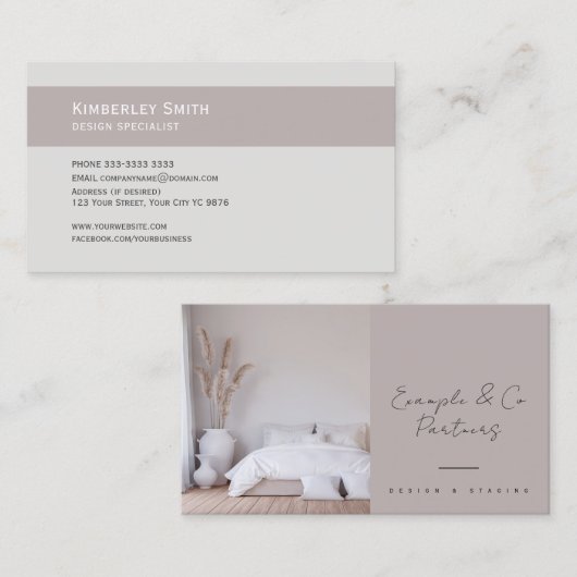 インテリアモダンデザインのカスタム写真 名刺 (正面/裏面)