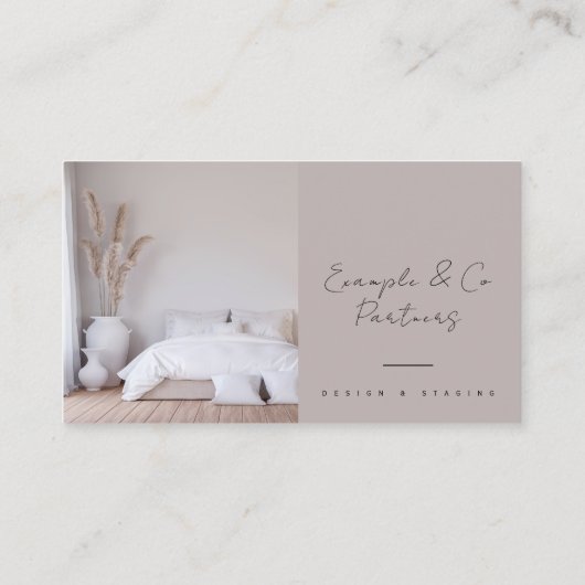 インテリアモダンデザインのカスタム写真 名刺 (裏面)