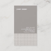 インテリアモダンデザイントープ灰色パターン 名刺 (裏面)