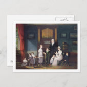 インテリア内のファミリ・グループ， c.1800 ポストカード (正面/裏面)