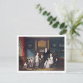 インテリア内のファミリ・グループ， c.1800 ポストカード (スタンド正面)