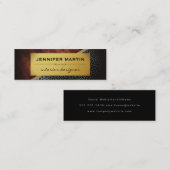 インテリア素朴金ゴールドメタリックドットパターン スキニー名刺 (正面/裏面)