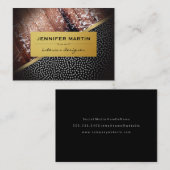 インテリア素朴金ゴールドメタリックドットパターン 名刺 (正面/裏面)