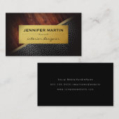 インテリア素朴金ゴールドメタリックドットパターン 名刺 (正面/裏面)