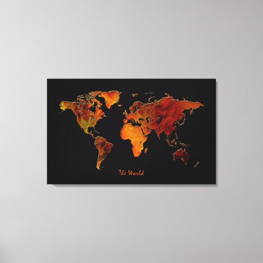 インテリア飾ズニューワールドマップアートプリント キャンバスプリント (正面)