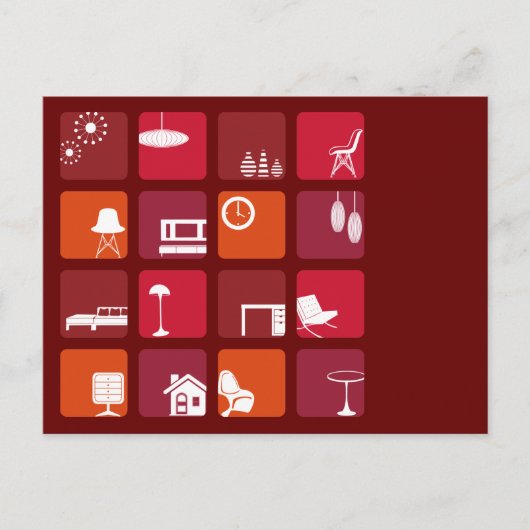 インテリア アイコン セット ポストカード (正面)