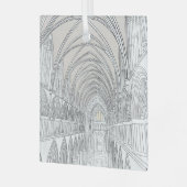 インテリア・オブ・サリスベリー大聖堂 |行のスケッチ ガラスオーナメント (正面左)