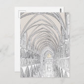 インテリア・オブ・サリスベリー大聖堂 |行スケッチ位置 ポストカード (正面/裏面)