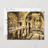 インテリア・オブ・セントマークズ、ヴェネツィア、イタリアヴィンテージ写真 ポストカード (正面/裏面)