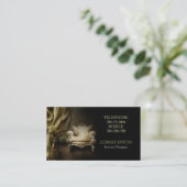 インテリア・デザイナーのアンティークのヴィンテージの家具 名刺 (スタンド正面)