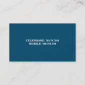 インテリア・デザイナーのソファーの青緑のエレガントなモダン 名刺 (裏面)