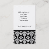 インテリア・デザイナーのダマスク織のエレガントな名刺 名刺 (裏面)