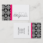 インテリア・デザイナーのダマスク織のエレガントな名刺 名刺 (正面/裏面)