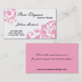 インテリア・デザイナーのダマスク織の線条細工の名刺 名刺 (正面/裏面)