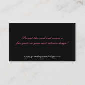 インテリア・デザイナーのピンクのシャンデリアの名刺 名刺 (裏面)