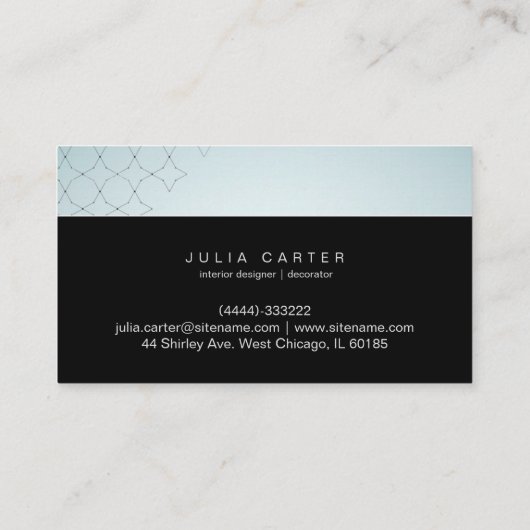 インテリア・デザイナーのプランナーの家の装飾者カード 名刺 (裏面)