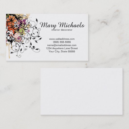 インテリア・デザイナーの名刺のデザインのテンプレート 名刺 (正面/裏面)