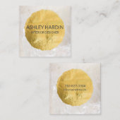 インテリア・デザイナーの名刺の金ゴールドホイル スクエア名刺 (正面/裏面)