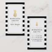 インテリア・デザイナーの名刺-シックな幾何学的 名刺 (正面/裏面)