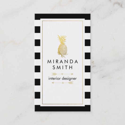 インテリア・デザイナーの名刺-シックな幾何学的 名刺 (正面)