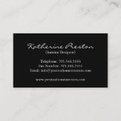 インテリア・デザイナーの名刺 名刺 (裏面)