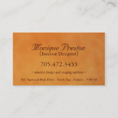 インテリア・デザイナーの名刺 名刺 (裏面)