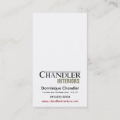 インテリア・デザイナーの家の経験豊かな人のデザインのコンサルタント 名刺 (裏面)