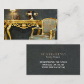インテリア・デザイナーの家具のスタイルのヴィンテージ 名刺 (正面/裏面)