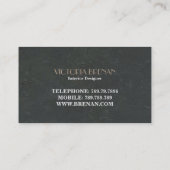 インテリア・デザイナーの家具のスタイルのヴィンテージ 名刺 (裏面)