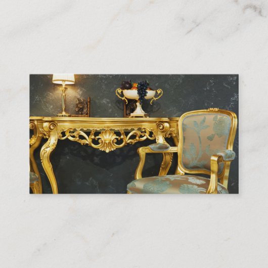 インテリア・デザイナーの家具のスタイルのヴィンテージ 名刺 (正面)
