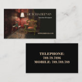 インテリア・デザイナーの家具のヴィンテージのアンティーク 名刺 (正面/裏面)