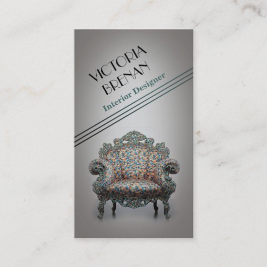 インテリア・デザイナーの家具の名刺のテンプレート 名刺 (正面)
