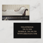 インテリア・デザイナーの家具の白くクラシックなエレガント 名刺 (正面/裏面)