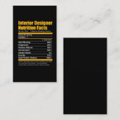 インテリア・デザイナーの栄養物の事実のおもしろTシャツ 名刺 (正面/裏面)