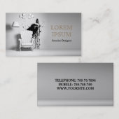 インテリア・デザイナーの薄い灰色の椅子カード 名刺 (正面/裏面)