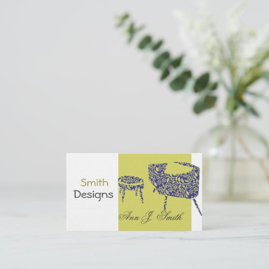 インテリア・デザイナーの装飾の緑の昇進のモダン 名刺 (スタンド正面)