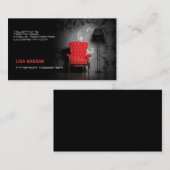 インテリア・デザイナーの赤い椅子クラシックな部屋装飾者 名刺 (正面/裏面)