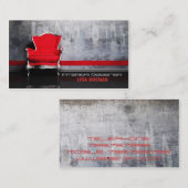 インテリア・デザイナーの赤い椅子部屋の装飾の生きている家 名刺 (正面/裏面)