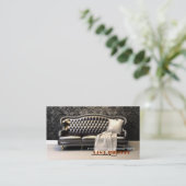 インテリア・デザイナーの黒のソファーのモダンなLeathern黒 名刺 (スタンド正面)