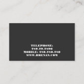 インテリア・デザイナーの黒のソファーのモダンなLeathern黒 名刺 (裏面)