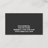 インテリア・デザイナーの黒のソファーのモダンなLeathern黒 名刺 (裏面)