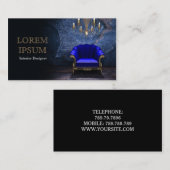 インテリア・デザイナービジネス青い椅子カード 名刺 (正面/裏面)