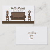インテリア・デザイナー-ブラウンの居間 名刺 (正面/裏面)