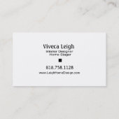 インテリア・デザイナー、家の経験豊かな人 名刺 (裏面)
