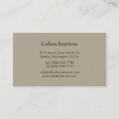 インテリア・デザインか装飾者モカ名刺 名刺 (裏面)