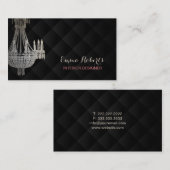 インテリア・デザインのシャンデリアのエレガントで暗いパターン 名刺 (正面/裏面)