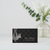 インテリア・デザインのシャンデリアのエレガントで暗いパターン 名刺 (スタンド正面)