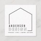 インテリア・デザインの写実的でモダンな家の形 スクエア名刺 (正面)